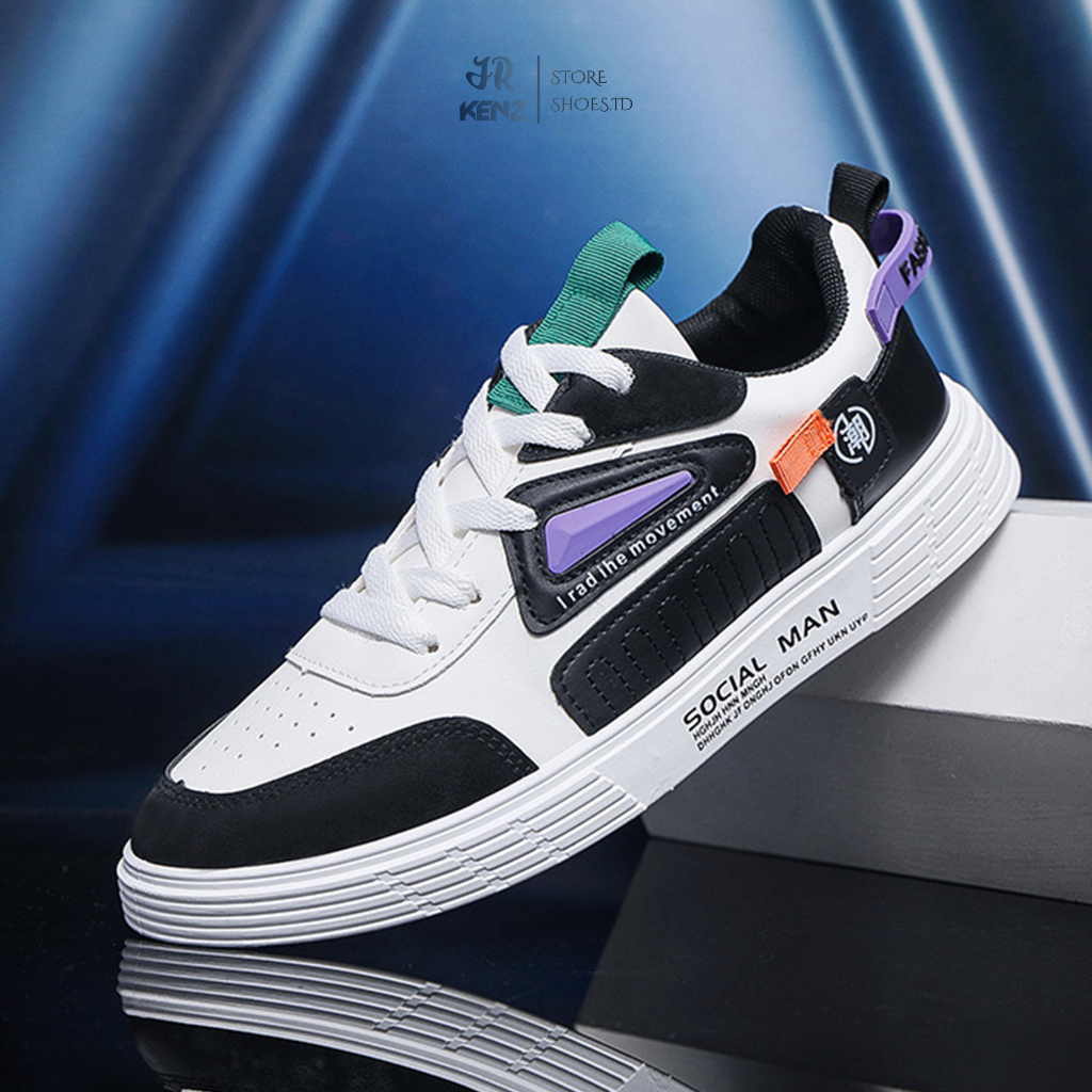 sepatu Pria casual sport olahraga lari jalan santai Seoatu pria sneakers Putih Hitam Social Man impo