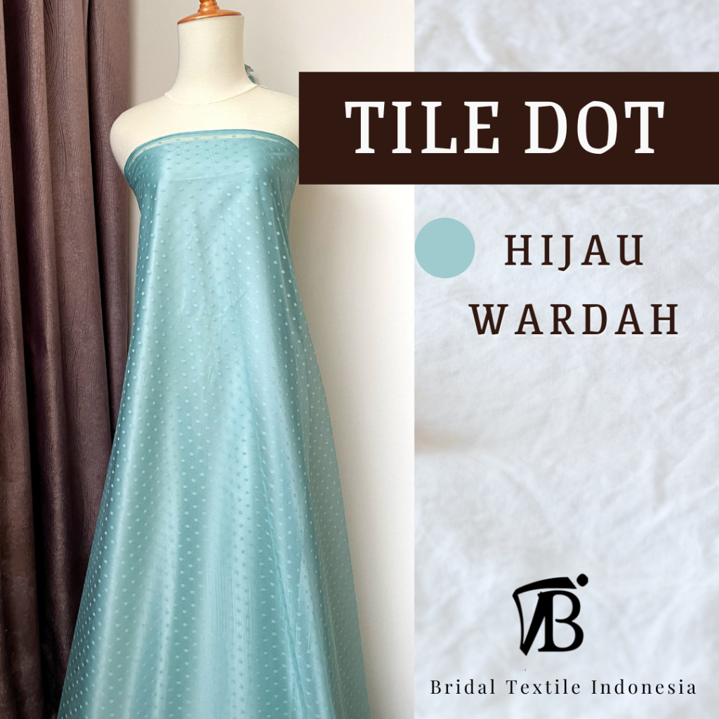 Kain Bahan Brokat Soft Tile Tille Tulle Dot Polkadot Dotty Bintik Original Premium Luxury Warna Hija