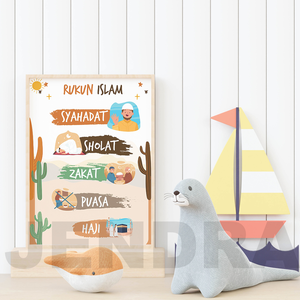 POSTER EDUKASI ANAK |  POSTER EDUKASI ANAK 5 RUKUN ISLAM  | POSTER EDUKASI ANAK MURAH