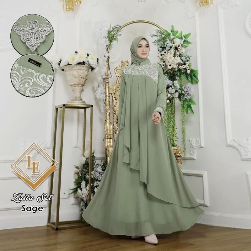 ZAILA SET/ GAMIS BORDIR/GAMIS SET/GAMIS MEWAH/GAMIS PESTA/GAMIS MODERN/GAMIS PAYET#GAMIS CANTIK