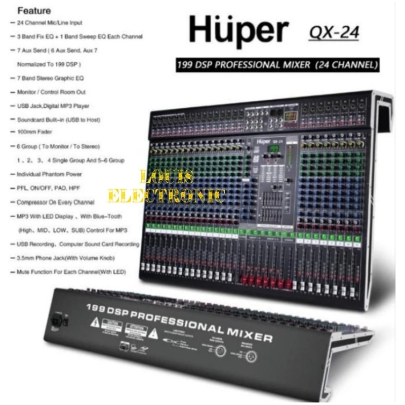 Mixer Audio HUPER QX-24 QX 24 QX24 24 Channel ORIGINAL