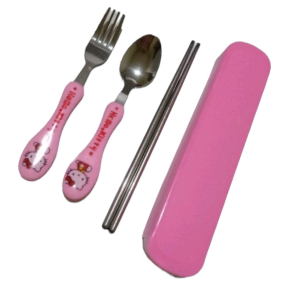 Sendok Set Anak Stainless Steel Alat Makan Sendok Garpu Sumpit Anti Karat/set Peralatan makan | sovenir lucu