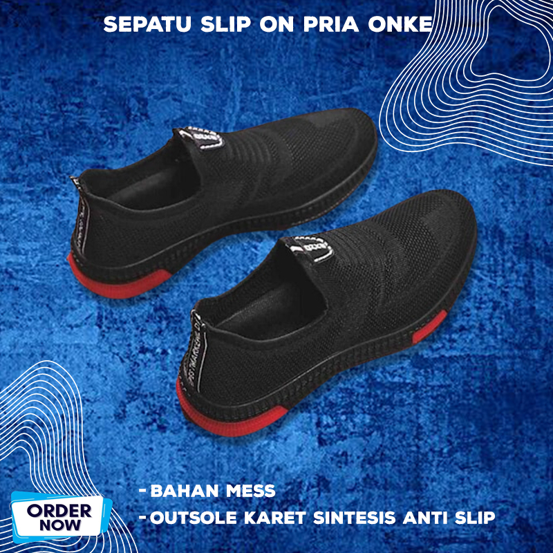Sepatu Slip On Pria Sneakers Dewasa Import Original 100% Remaja Santai Jalan Casual Keren Buat Jalan