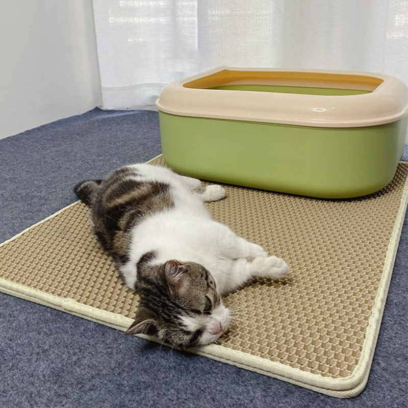 Double-Layer Cat Litter Mat Cat Litter Box Mat Trapper EVA Pad Pet Foam Rubber Rug Alas Kotoran Kucing