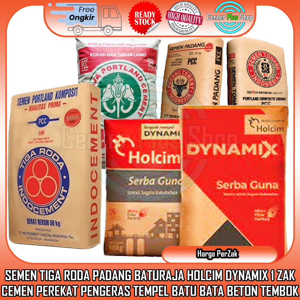 [Instant] SEMEN TIGA RODA PADANG BATURAJA HOLCIM DYNAMIX 1 ZAK SAK PORTLAND PC PENGERAS TEMPEL PEREK