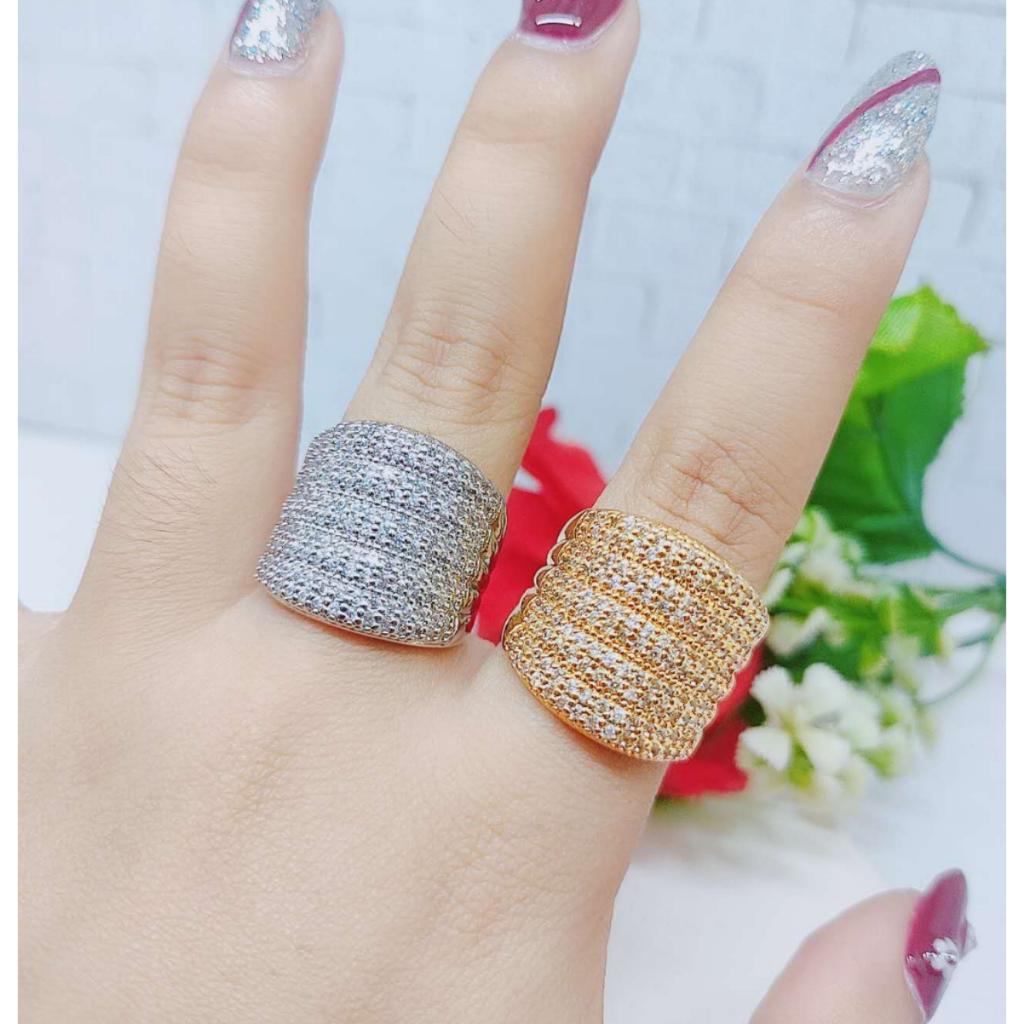 Cincin Xuping Mata Full Laois Emas Perhiasan Fashion R133 134