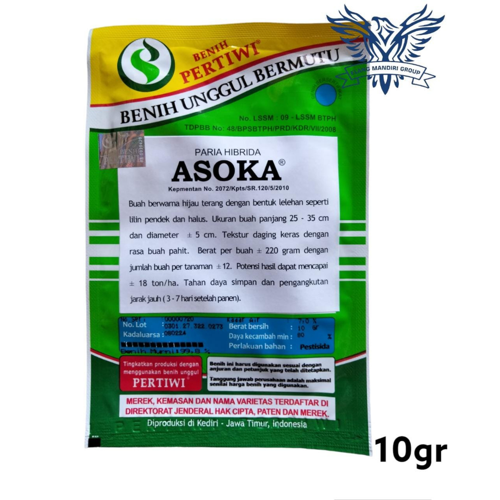 Benih Paria Pahit ASOKA F1 10 gram Benih Berkualitas pertiwi