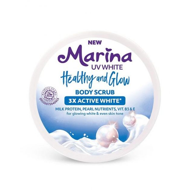 [200ML | BODY SCRUB | BPOM] Marina UV White Healthy &amp; Glow Body Scrub - Marina UV White Bright &amp; Fresh Body Scrub 200ml_Cerianti