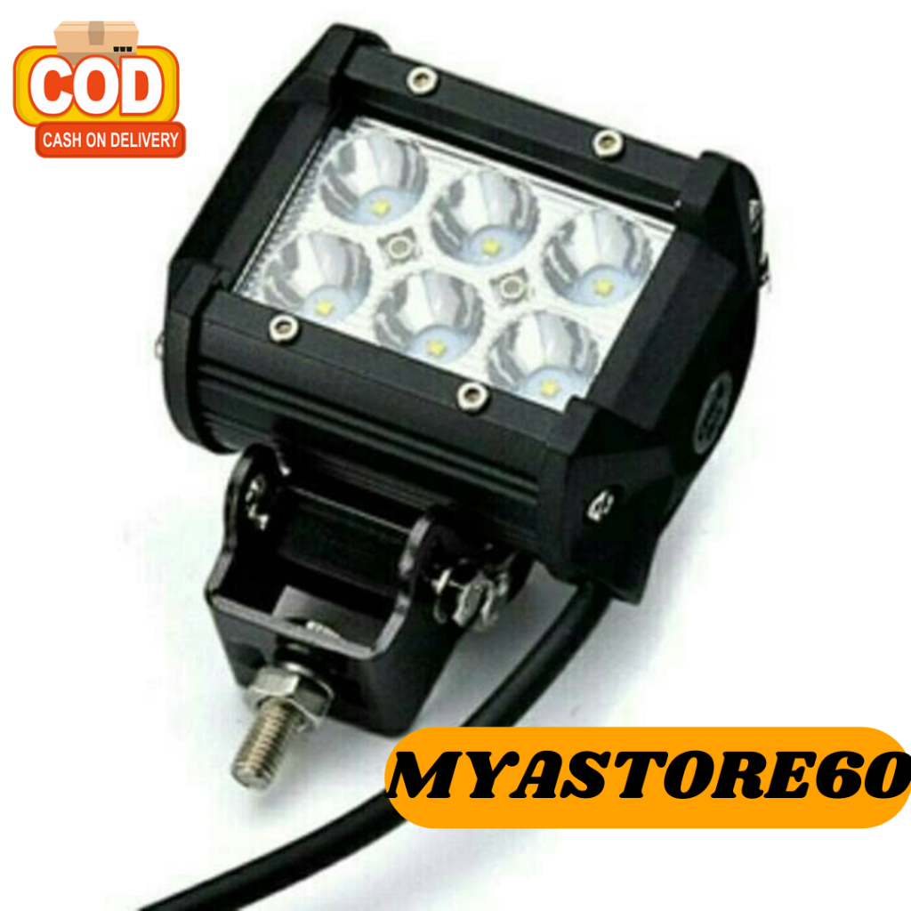 Lampu Off Road Lamp Sorot 6 Titik Cree 18Watt 18 Watt 24 Volt Lampu Sorot 18W 24V UNIVERSAL