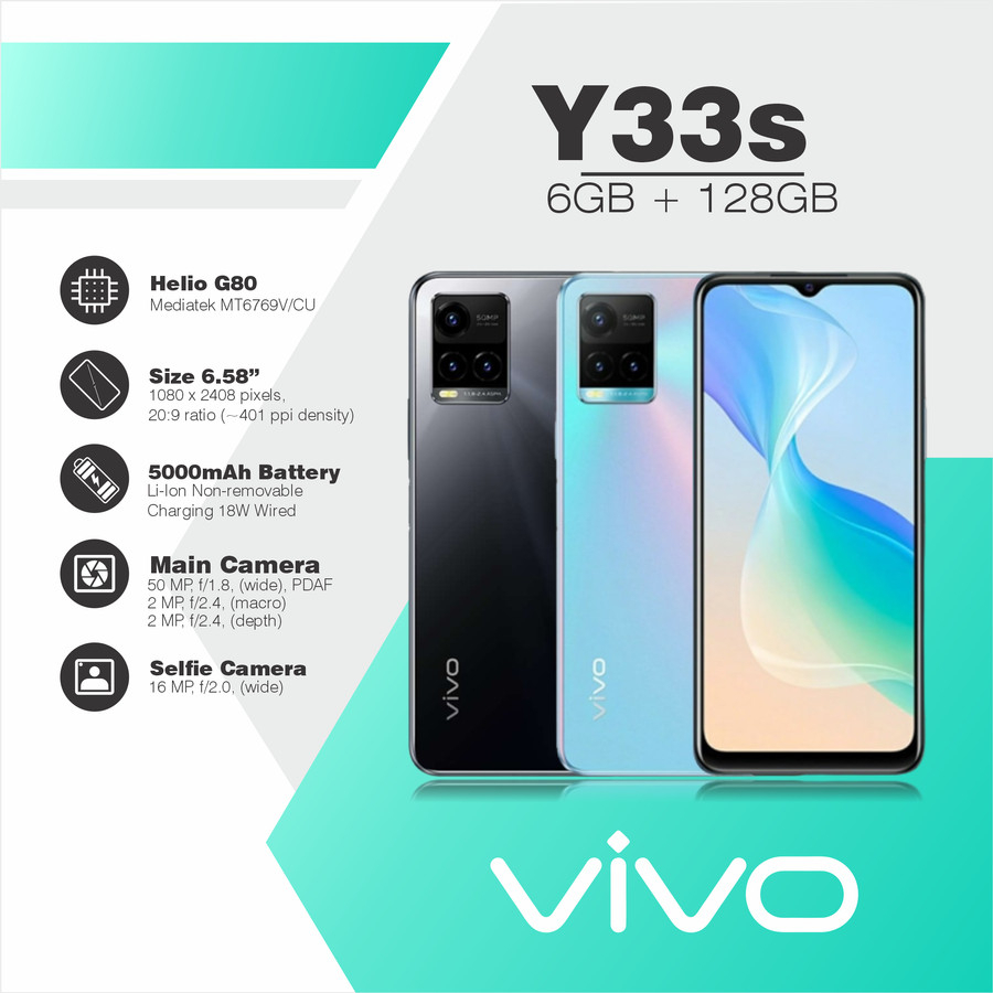 VIVO Y33S 6/128GB - BIRU TERANG, 6/128GB