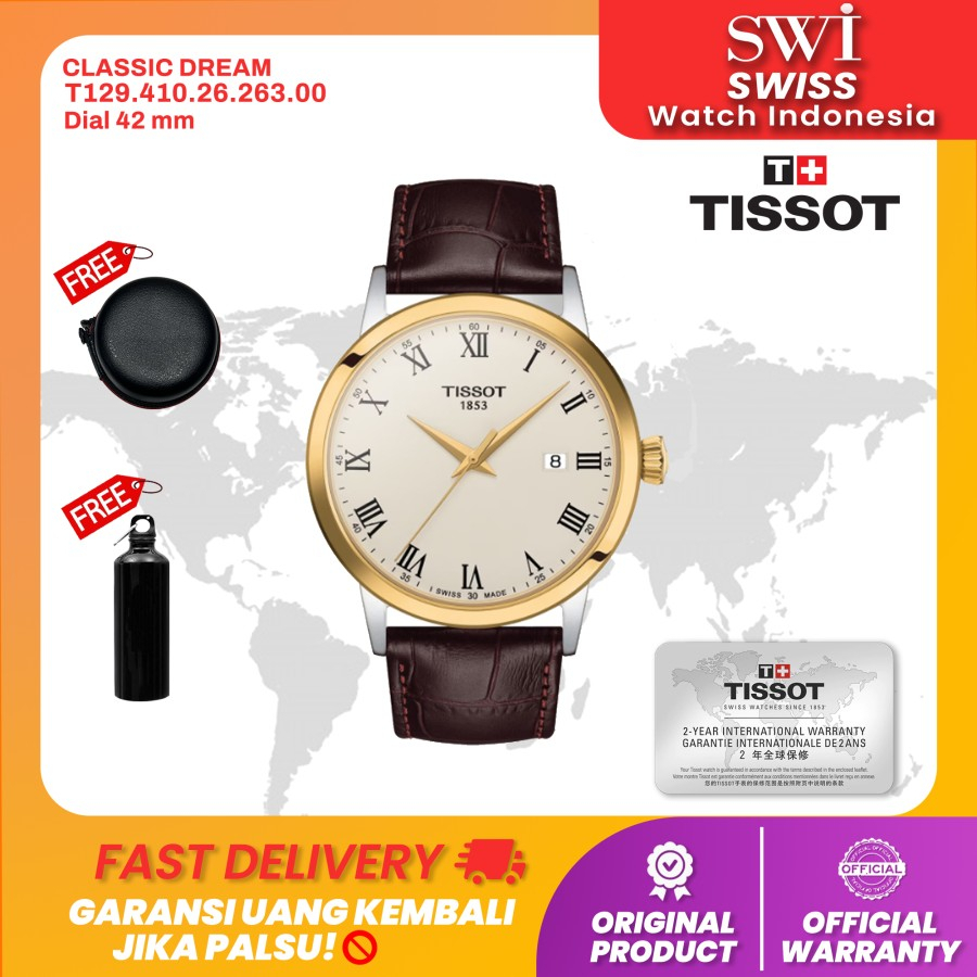 Jam Tangan Pria Analog Tissot T129.410.26.263.00 Classic Dream