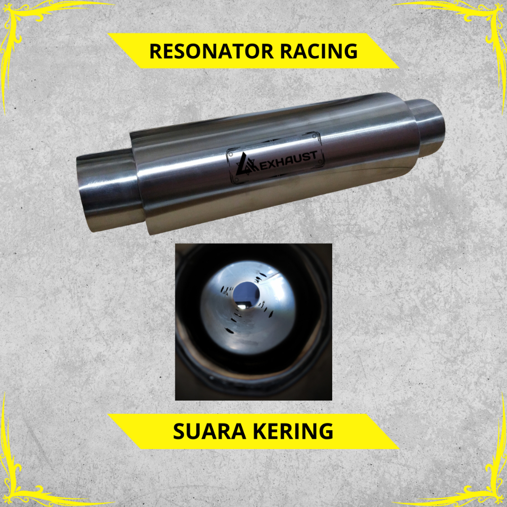 Resonator Diesel/bensin bass kering tabung peredam knalpot mobil standar racing full stainless steel