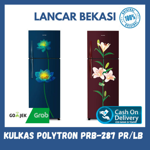 KULKAS 2 PINTU POLYTRON PRB-287 PR/LB METALLIC SERIES - KHUSUS CIKARANG, BEKASI & SEKITARNYA