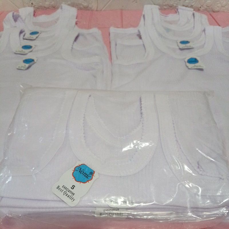 (12 PCS DAN 6 PCS)/SINGLET NONIC/SINGLET ANAK/KAOS DALAM PUTIH