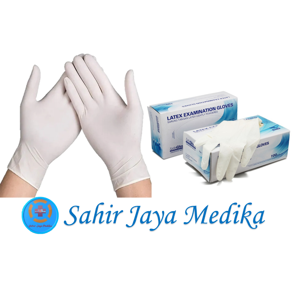 Sarung Tangan Karet Medis Sarung Tangan Latex Dokter Harga Murah 1 Box isi 100 Pcs