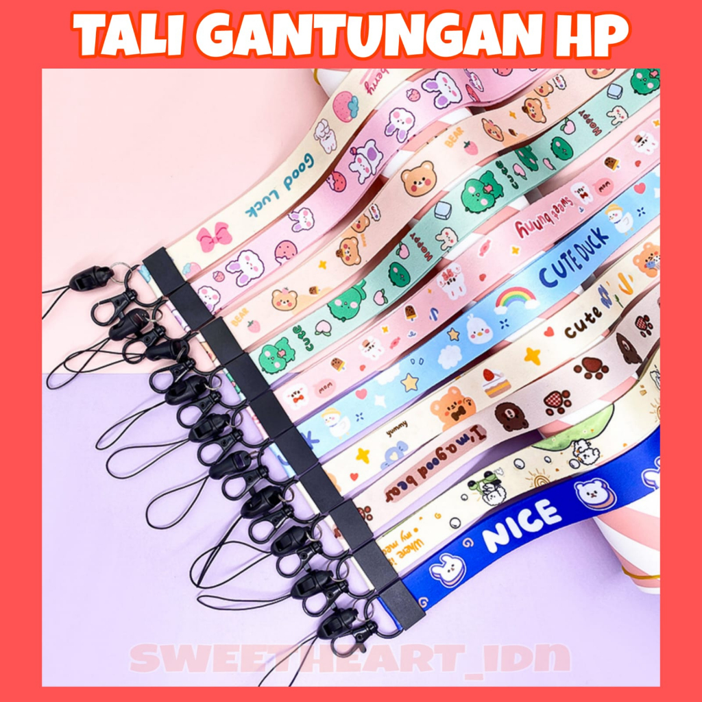 Tali gantungan hp , kartu id card , kunci / gantungan hp strap  / tali gantungan HP leher