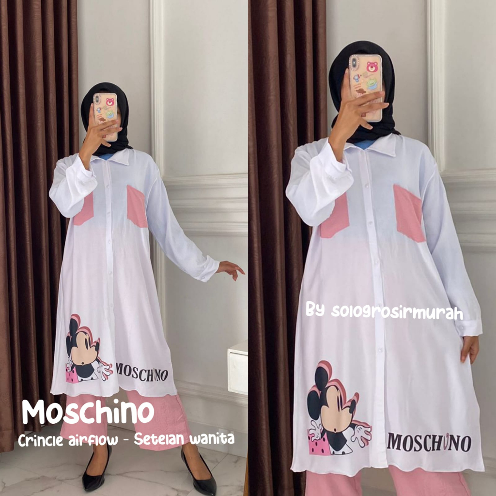 Moschino Onset Crincle Airflow LD 110cm//Setelan Tunik