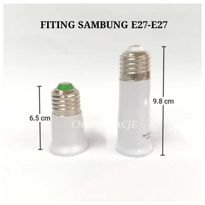 FITING LAMPU EXTENSION FITING SAMBUNG E27-E27 Panjang 6.5cm dan 9.8cm