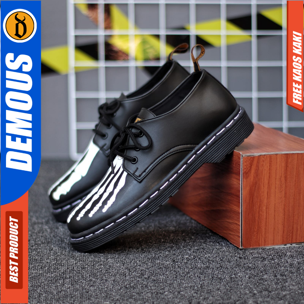 Sepatu Formal Pantofel Low Boots Docmart Hitam Pria