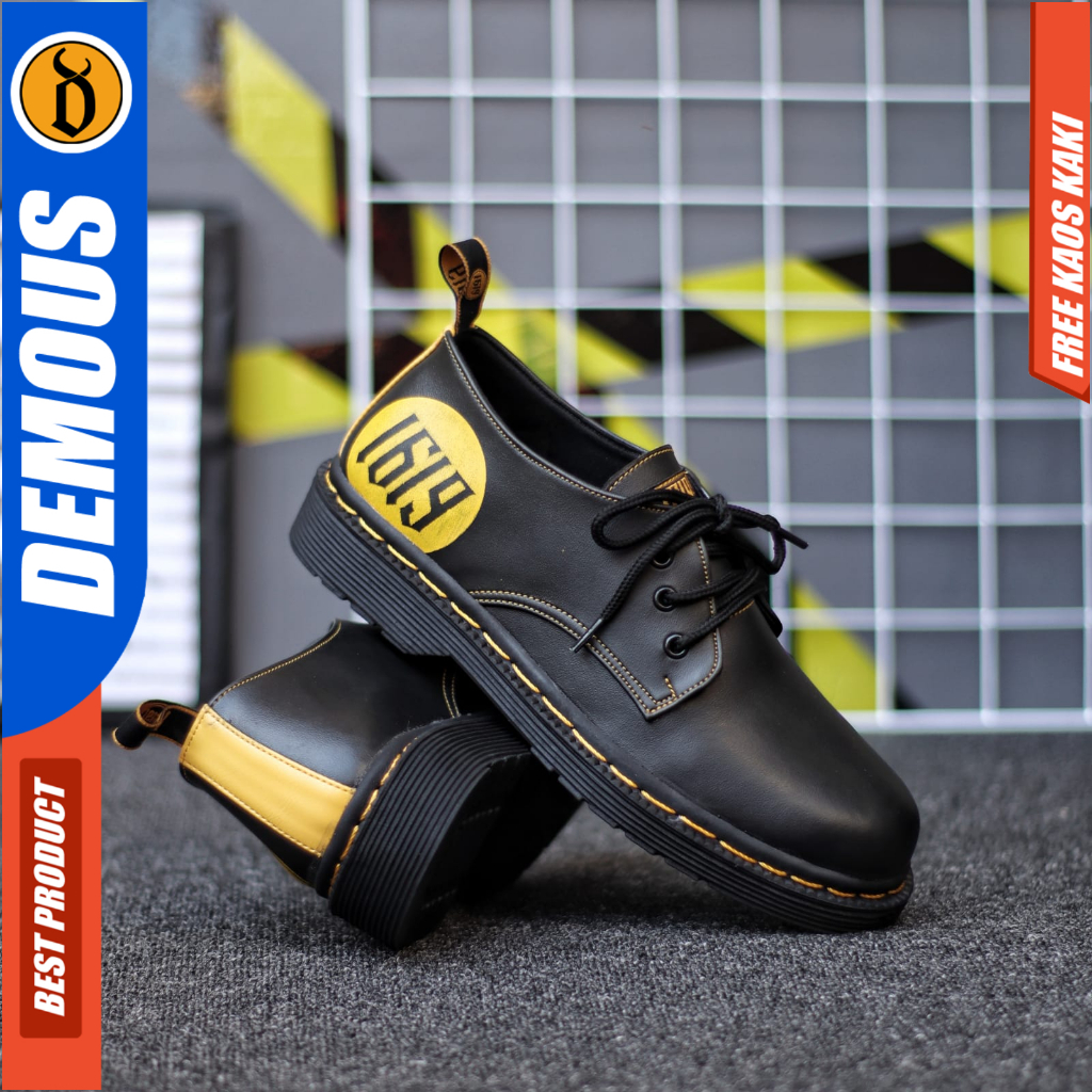 Sepatu Formal Pantofel Low Boots Docmart Hitam Kerja Pria