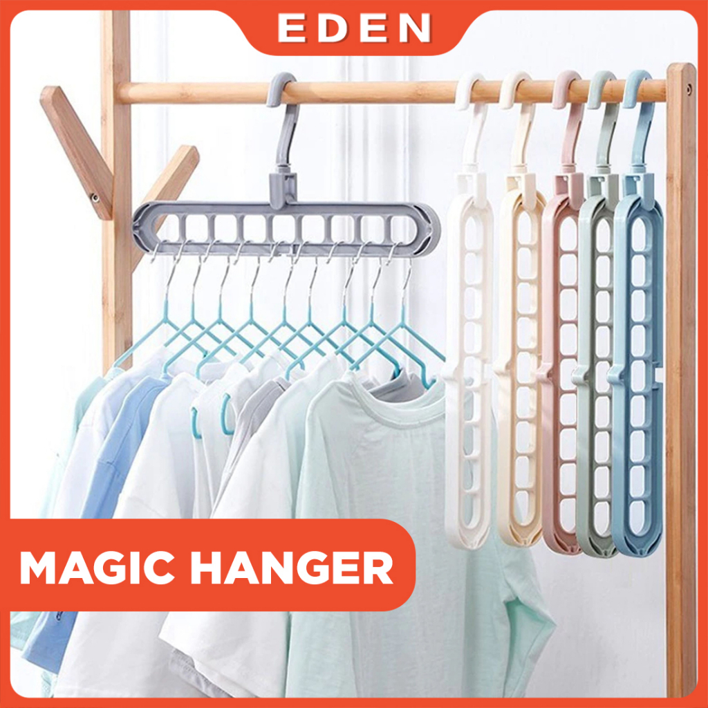 GANTUNGAN PAKAIAN MAGIC HANGER FOLDABLE GANTUNGAN BAJU LIPAT AJAIB 9 IN 1 MULTIFUNGSI