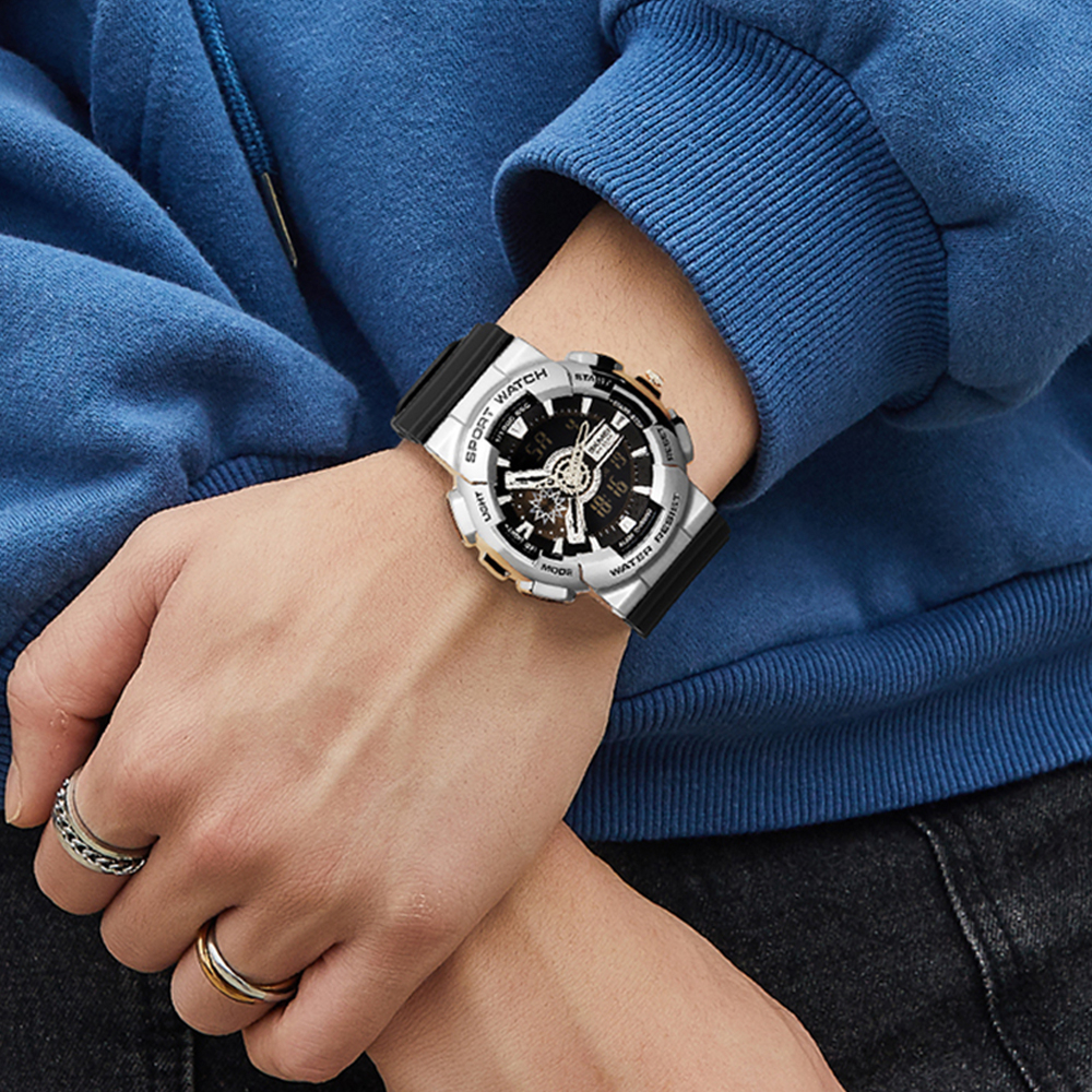 SKMEI jam tangan pria casual waterproof  jam tangan sport digital laki laki analog watch anti air 5ATM