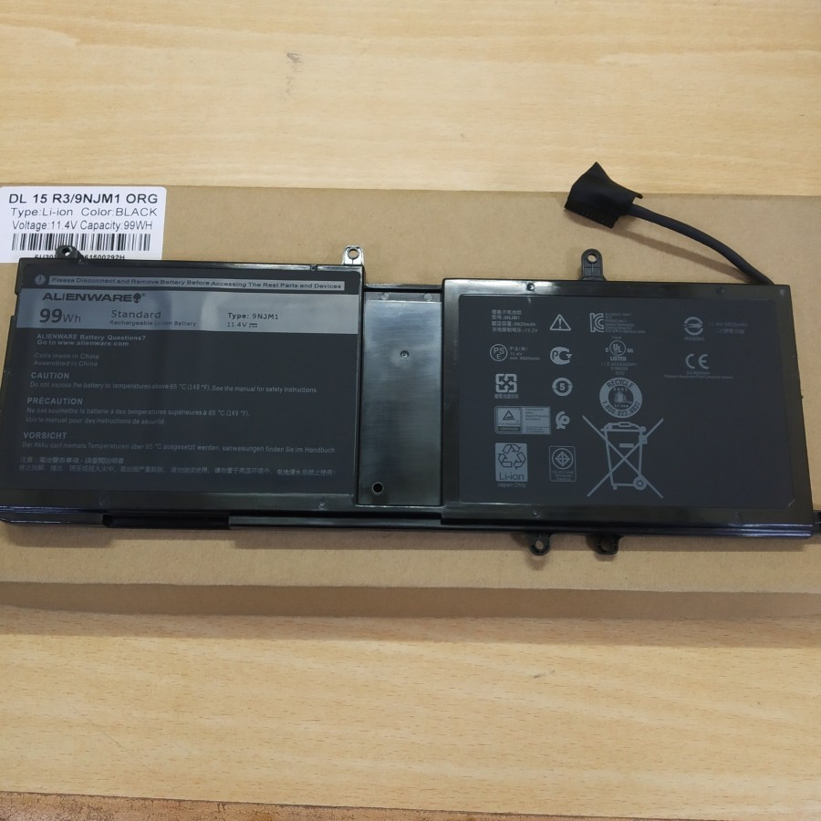 Battery 9NJM1 Dell Alienware 15 R3 R4 17 R4 R5 P31E P69F ALW17C-D1738