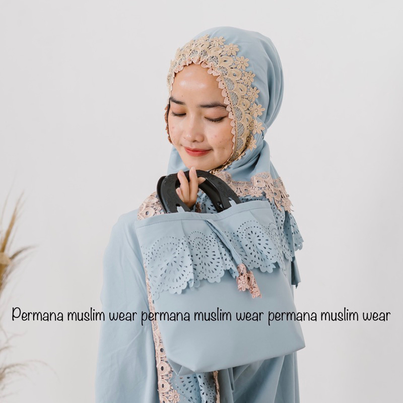 (Cod ) Mukena Dewasa Mewah Premium Lasercut Rempel Kalung/Mukena Dewasa Rempel Lasercut jumbo Permana /Mukena Terbaru adem jumbo Mewah( Free Tas)