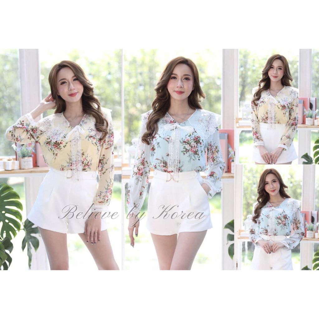 ATASAN WANITA BLOUSE LENGAN PANJANG BELIEVE BY KOREA ORIGINAL IMPORT BANGKOK FASHION Motif 362