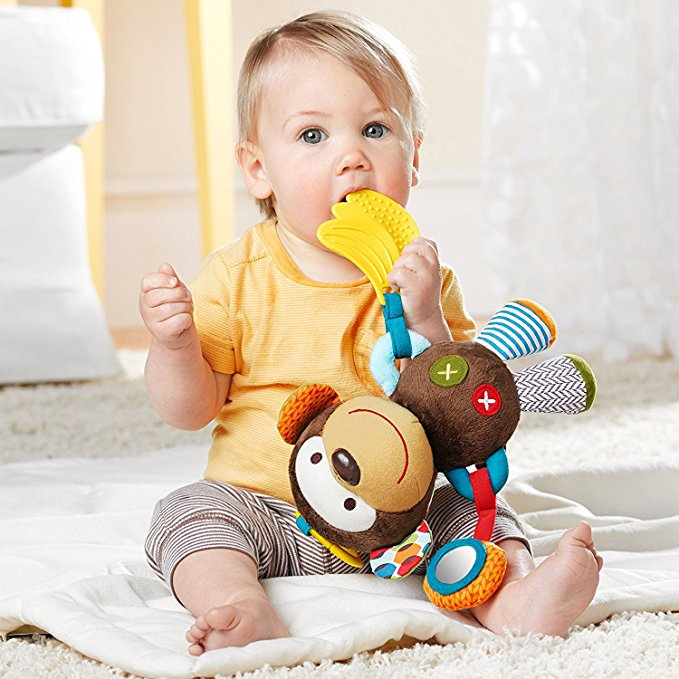 Boneka Gantung Teether Rattle ( Mainan Gigitan Anak Bayi-SKK Bandana Buddies Baby Doll )