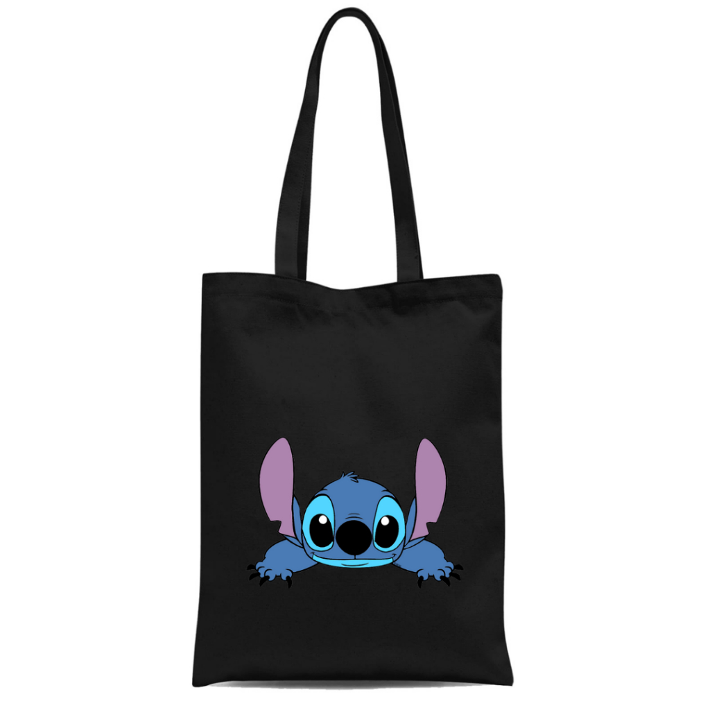Totebag Resleting DTF STITCH LILO tas tote bag kampus kuliah sekolah kerja Viral || Kiiyoomii ||
