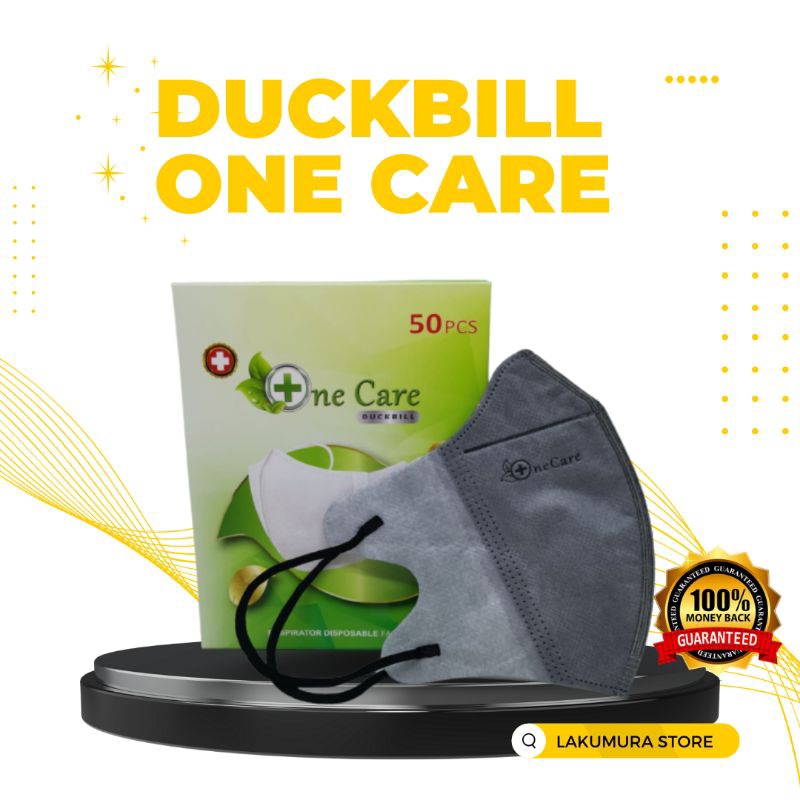 MASKER DUCKBILL ONE CARE 4 PLY ABU-ABU ORIGINAL DISPOSABLE FACE MASK ISI 50 PCS