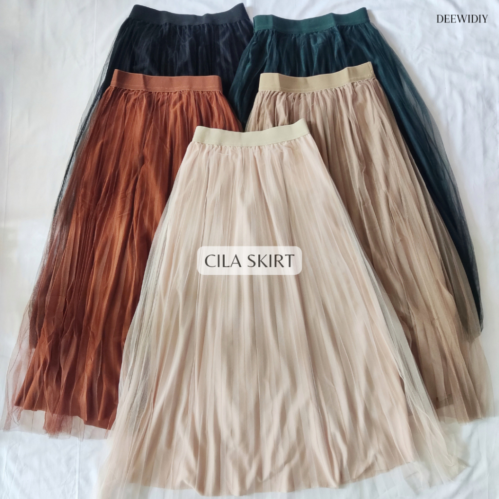 ROK TILE PANJANG PREMIUM / ROK TUTU ELEGAN UNTUK FORMAL DAN CASUAL - CILA ZIA SKIRT DEEWIDIY