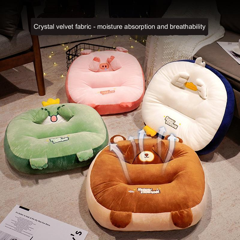 Bantal Duduk Bantalan Kursi Lantai Sandaran Empuk Nyaman Dekorasi Bundar Ukuran Besar 45 x 45 cm Model Karakter Kartun Lucu Chair Cushion Pillow