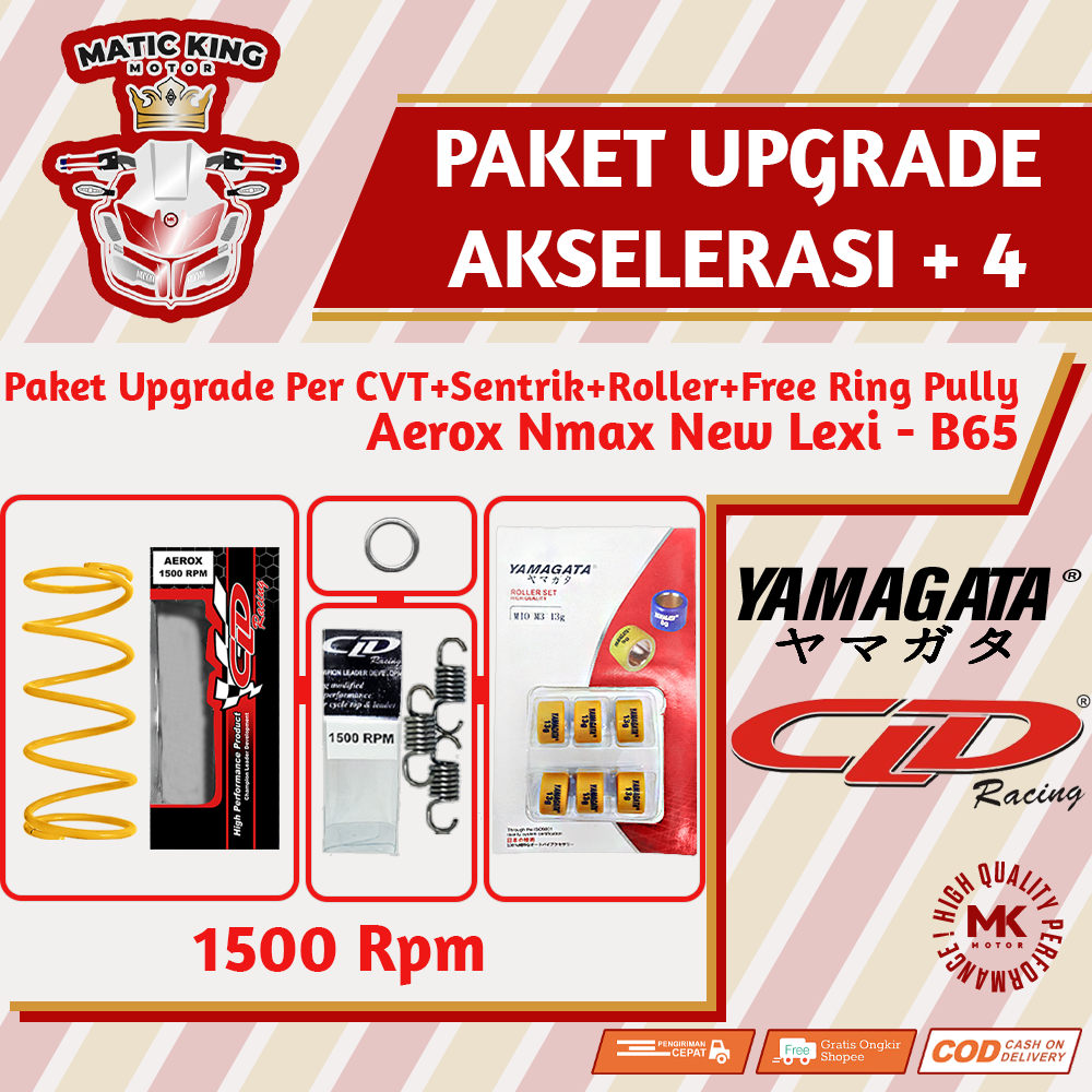 Paket Upgrade Per CVT + Sentrik + Roller Yamaha Mio Nmax Aerox Soul GT Fazzio Lexi X Ride Fino Freego CLD YAMAGATA 1000/1500 RPM