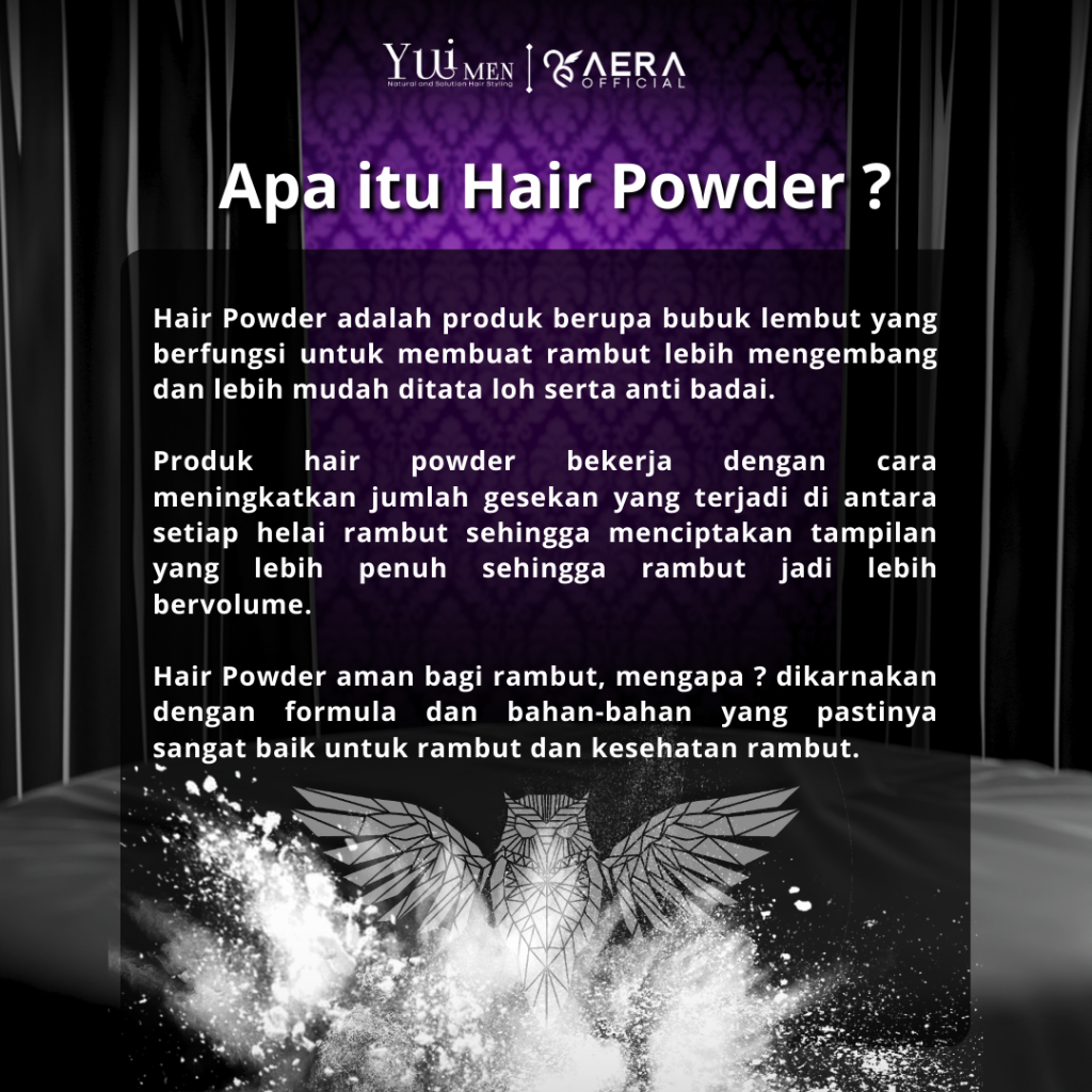 YUIMEN HAIR POWDER PREMIUM - AROMA GRAPE - GRATIS SISIR  [ Natural and Solution Hair Styling ]