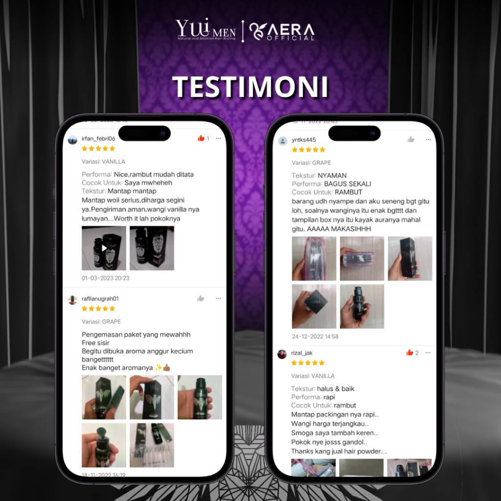 YUIMEN HAIR POWDER PREMIUM - AROMA GRAPE - GRATIS SISIR  [ Natural and Solution Hair Styling ]