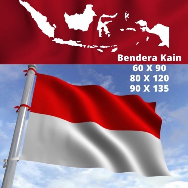 BENDERA MERAH PUTIH Termurah Ukuran 60 x 90 Cm Bendera Kain RI Indonesia