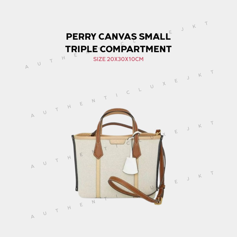 [READY] TB PERRY CANVAS SMALL TRIPLE COMPARTMENT TOTE