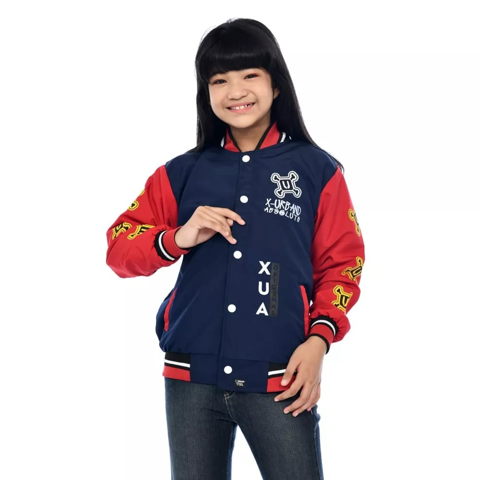 Jaket Baseball Kids Varsity Premium Unisex Cewek Cowok Bahan Adem Motif THE SUN Model Terbaru / Sweater anak Cewek Bahan Adem Distro Kekinian