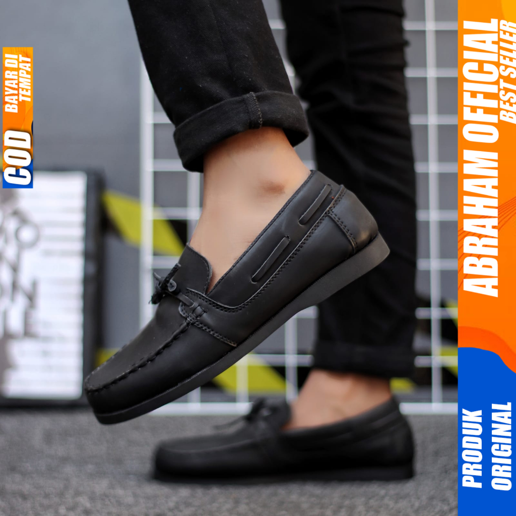 Sepatu Loafers Formal Pantofel Kerja Kantor Hitam Pria