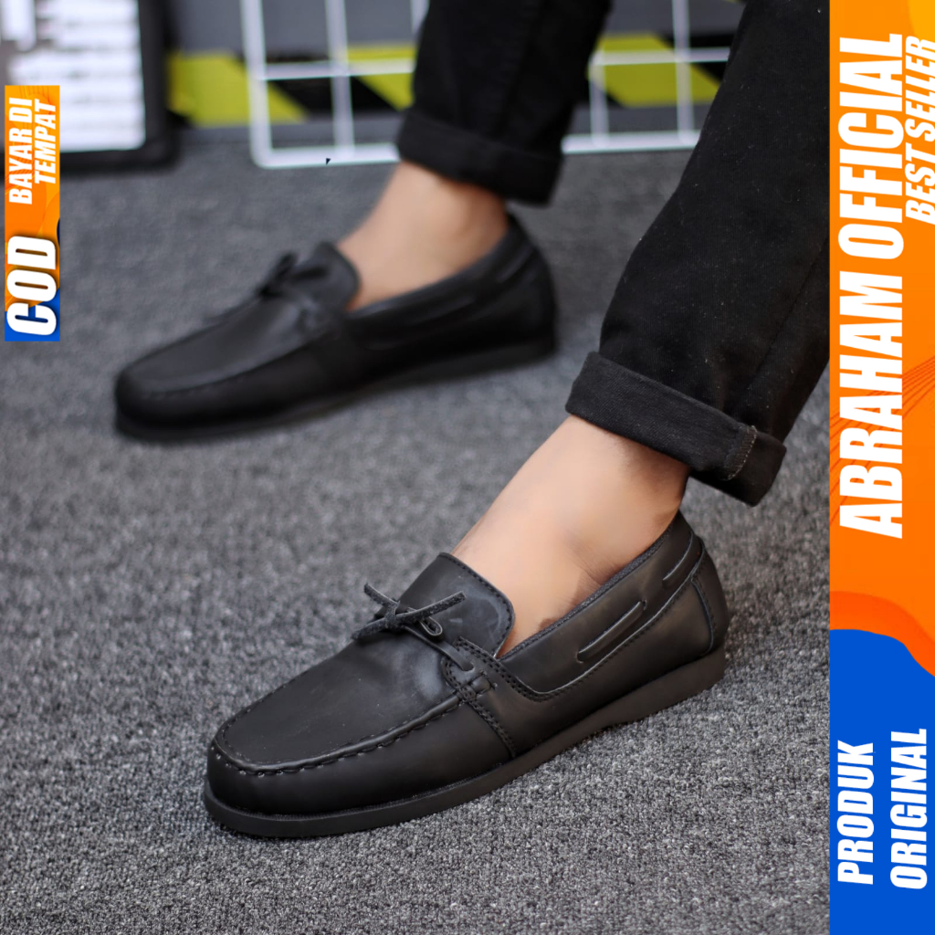 Sepatu Loafers Formal Pantofel Kerja Kantor Hitam Pria