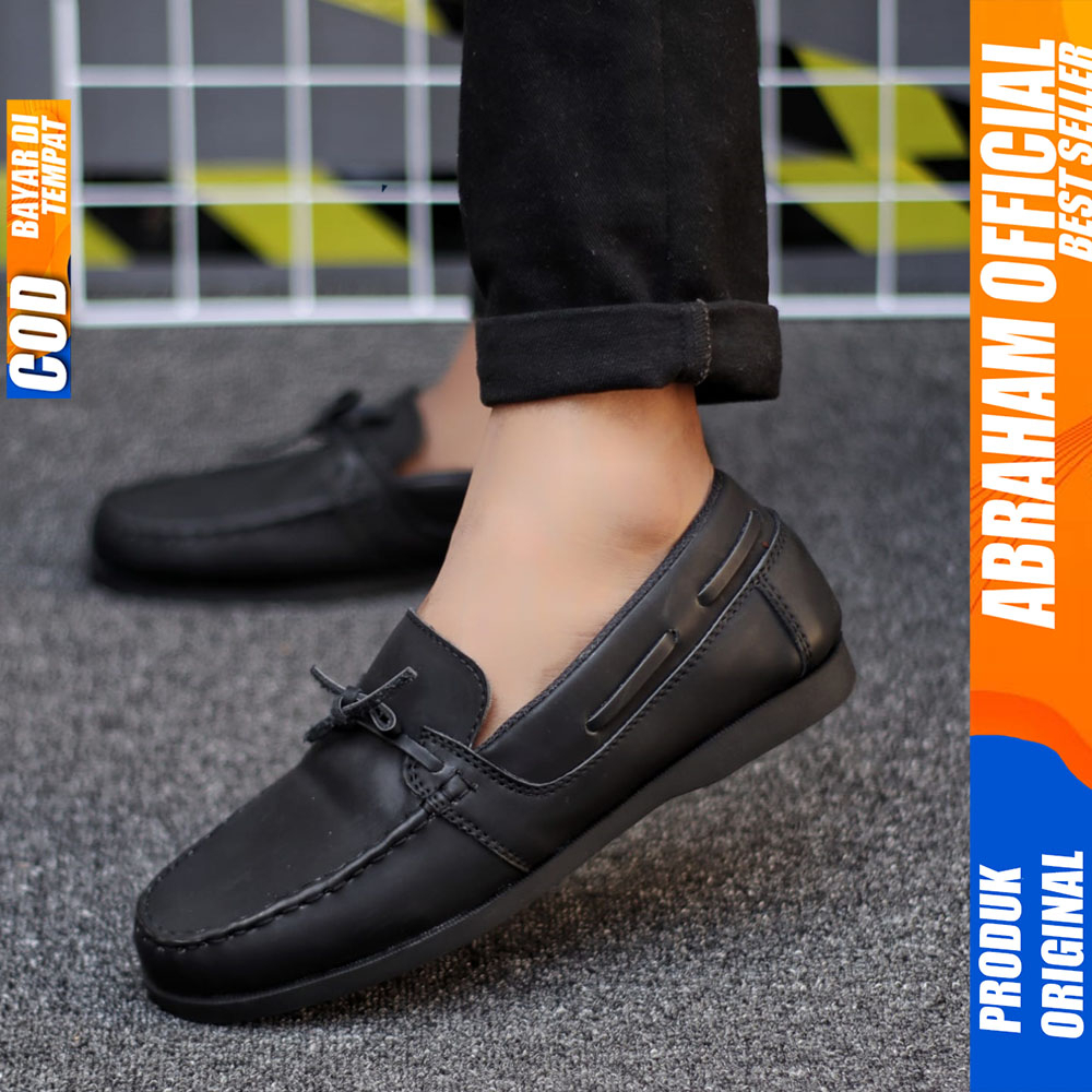 Sepatu Loafers Formal Pantofel Kerja Kantor Hitam Pria