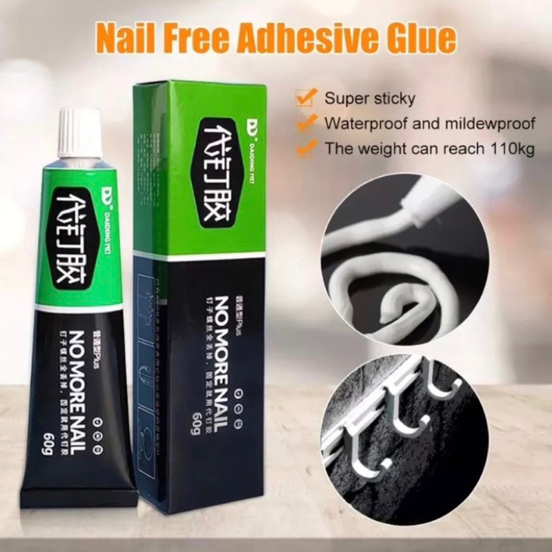 20ml Lem Penganti Paku Tembok Super Kuat Strong Nail Glue Perekat Serbaguna Lem Besi Kayu Kaca Keramik Waterproof
