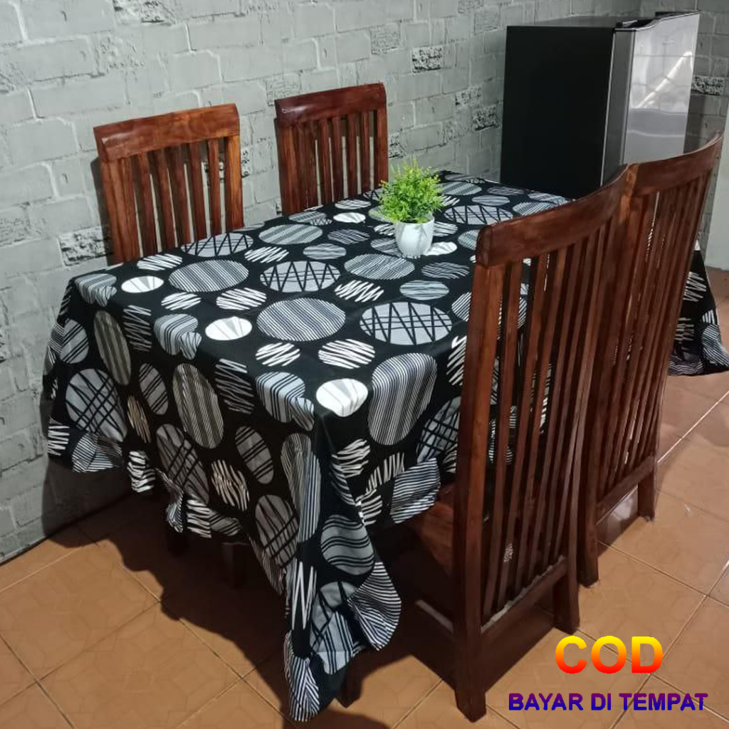 ✅COD Taplak Meja Aesthetic 140x200 Kain Katun Model Rumbai Dekorasi Ruang Makan Perlengkapan Dapur