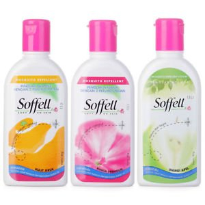 Soffell Wangi Kulit Jeruk / Geranium 80gr - Obat Anti Nyamuk Botol