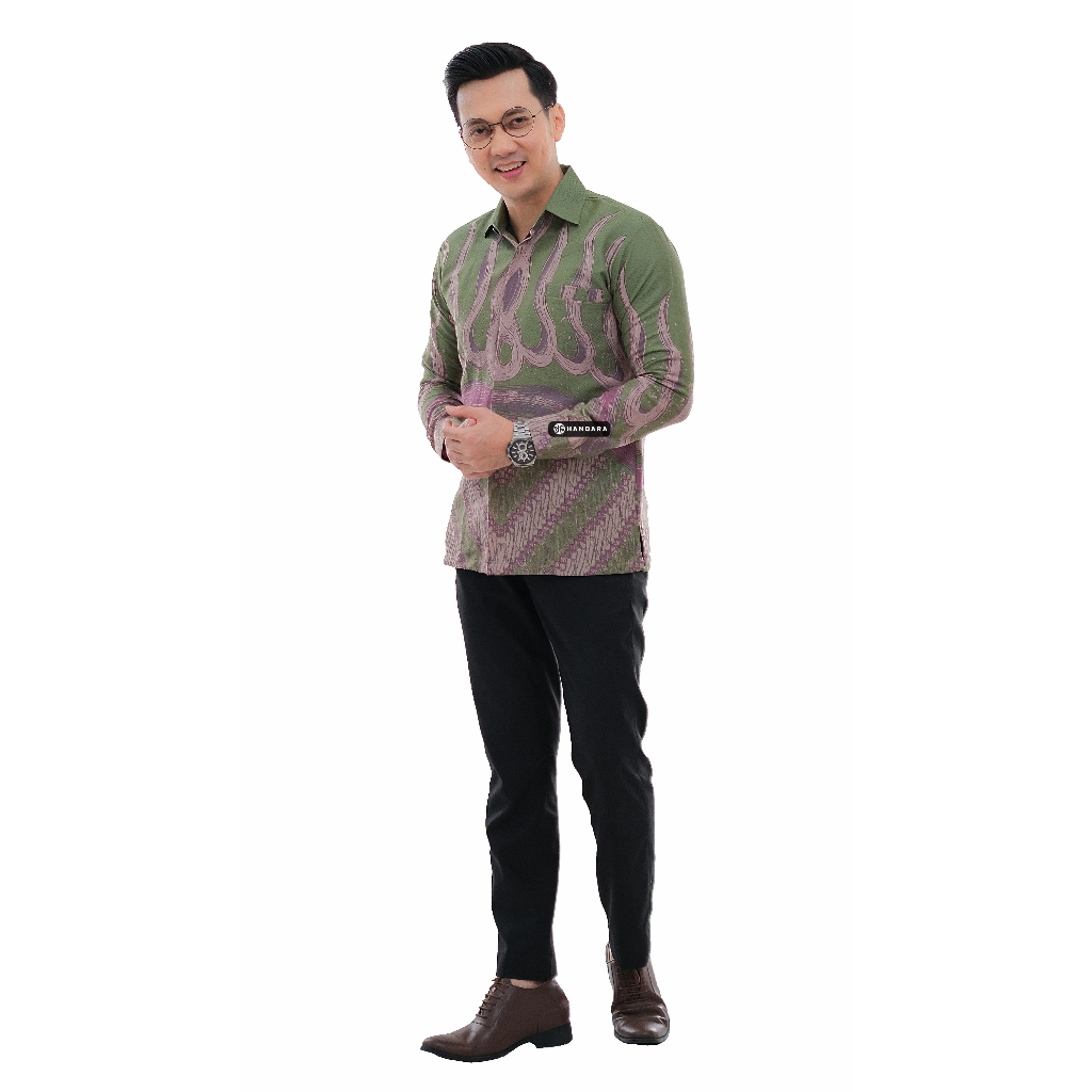 Handara Batik Pria Katun Dobby Premium Legowo Hijau Sage HB-332