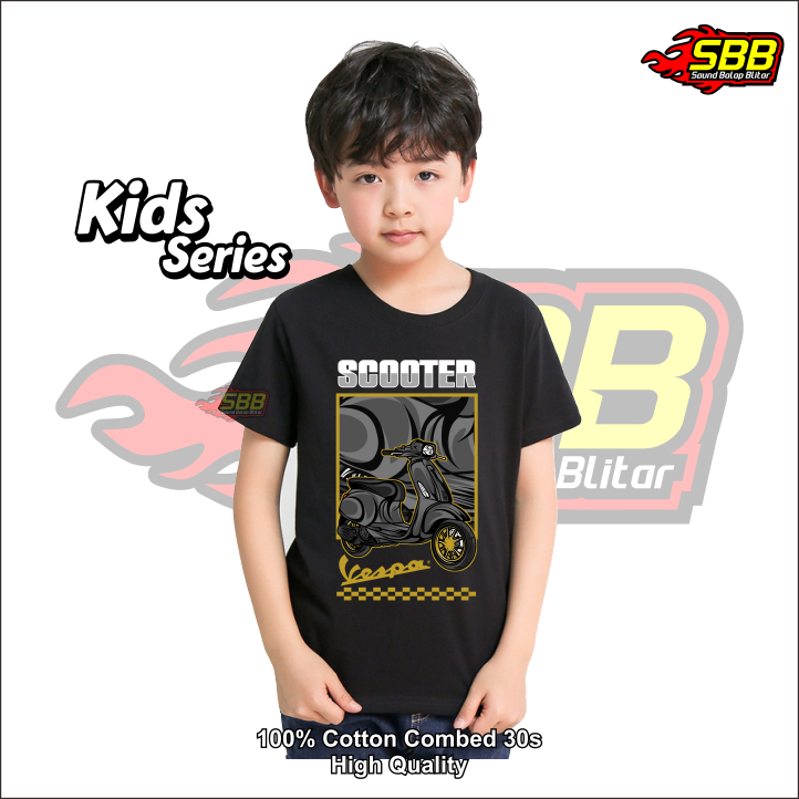 Baju Kaos Anak Motor Scooter Katun Distro