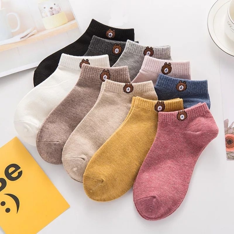 ( COD ) kaos kaki pendek wanita dewasa motif beruang