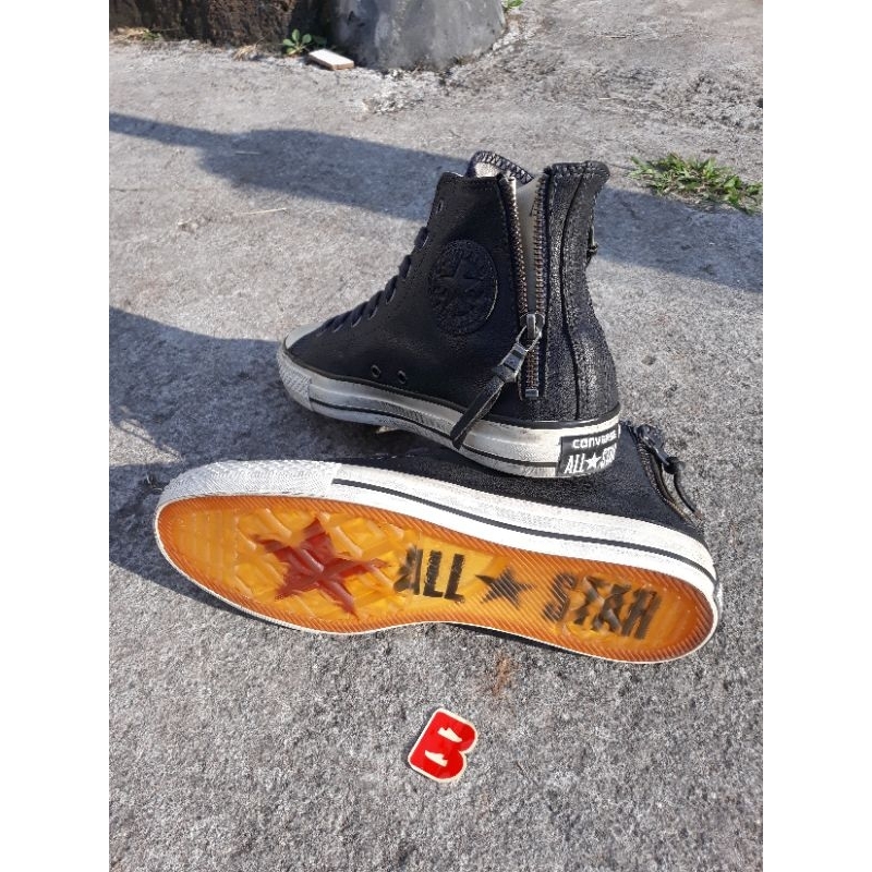 converse john varvatos double heeL zip Leather